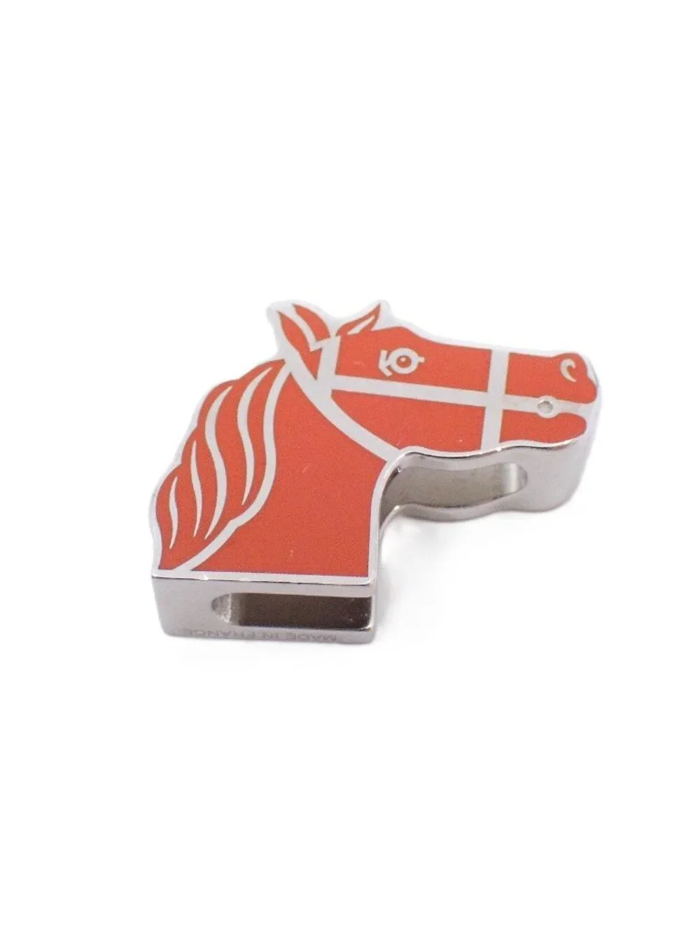 Hermes Scarf Ring Quadrige Silver Red X - Picture 2 of 6